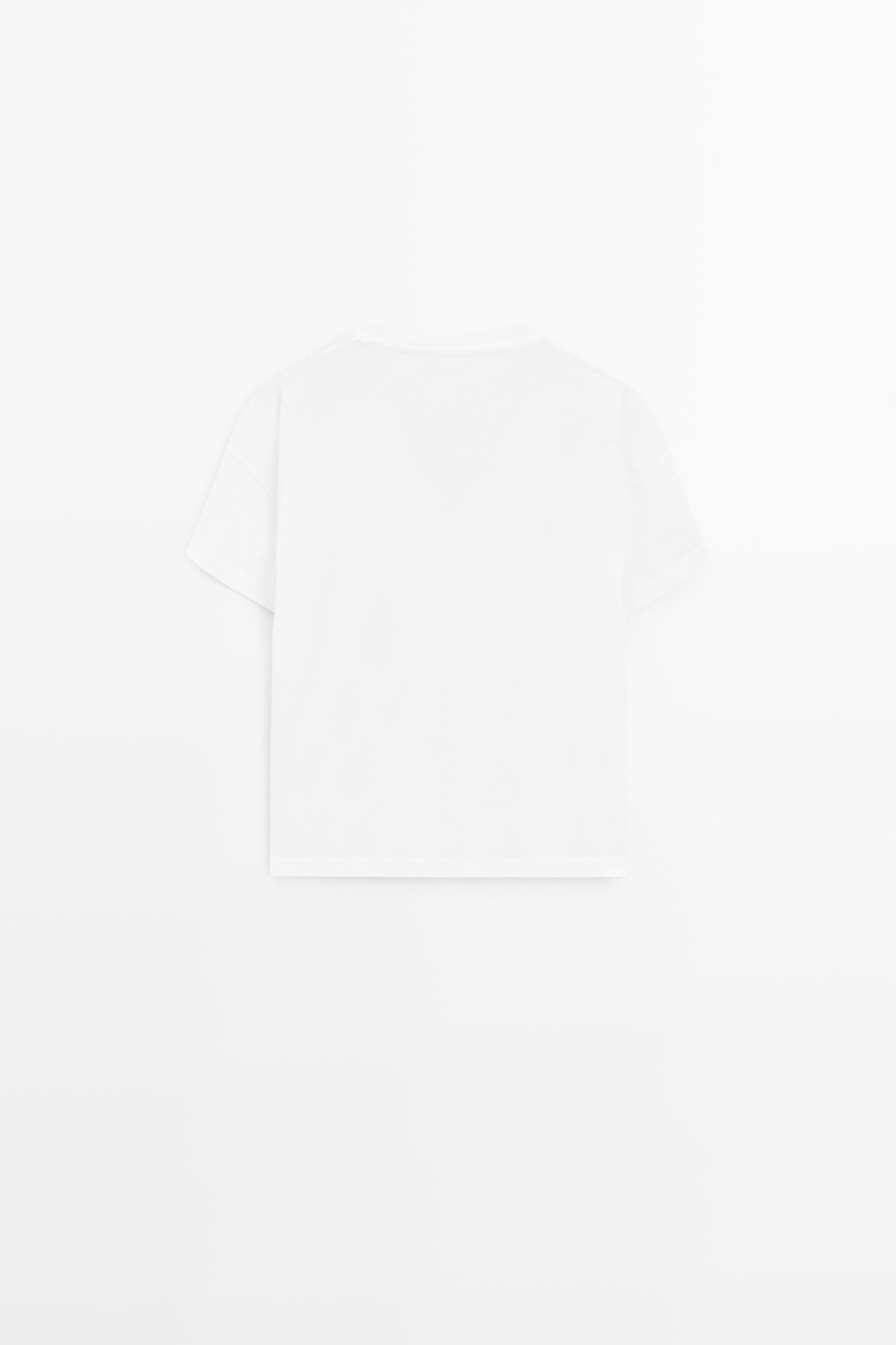 T-shirt fluide court à col en V